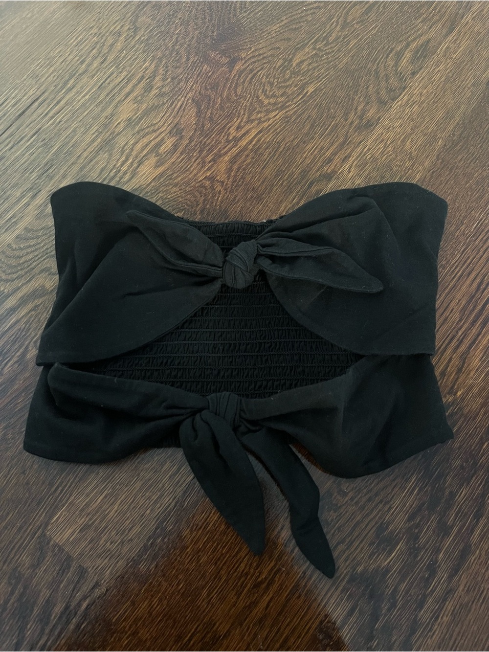 Black Tie-Front Tube Top